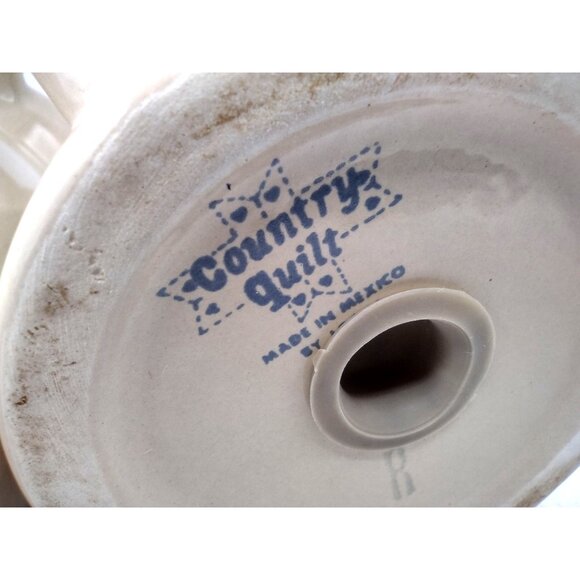 Salt and Pepper Shakers Country Quilt LOFISA Mexico Discontinued Cozy Farmcore - Picture 2 of 12